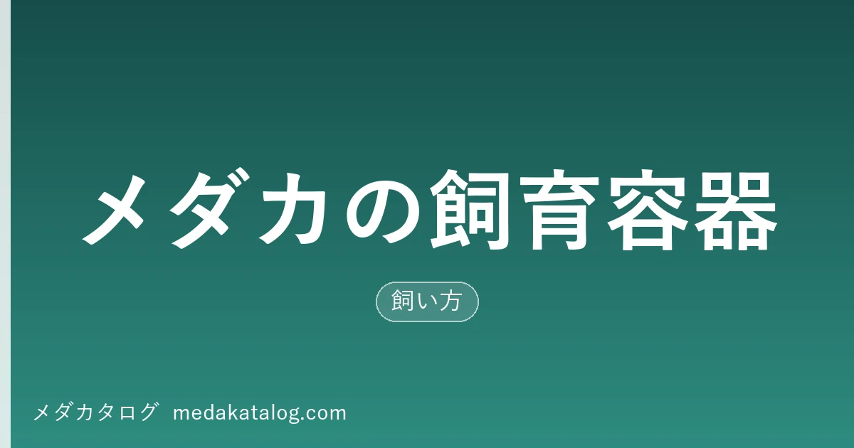 メダカの飼育容器の選び方|水量と置き場所で選ぶ5種類の比較(メダカタログ)