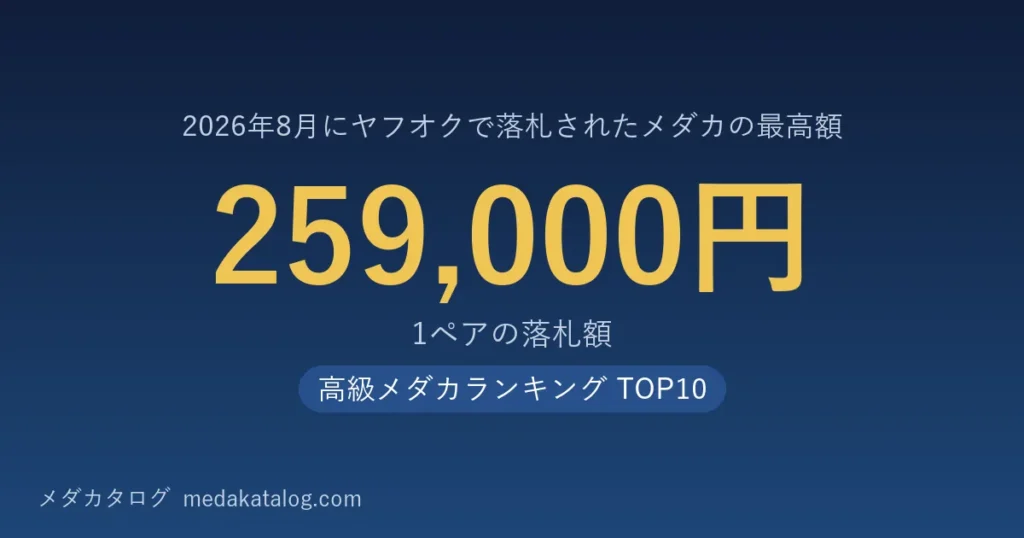 高級メダカランキング 2026年8月版のアイキャッチ。8月にヤフオクで落札されたメダカの最高額は1ペア259,000円
